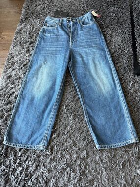 Brand New Pinko Unisex Relaxed Wide-Leg Light Blue Jeans
